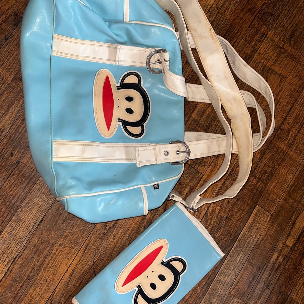 Paul Frank Light Blue and White Kids Bag Set